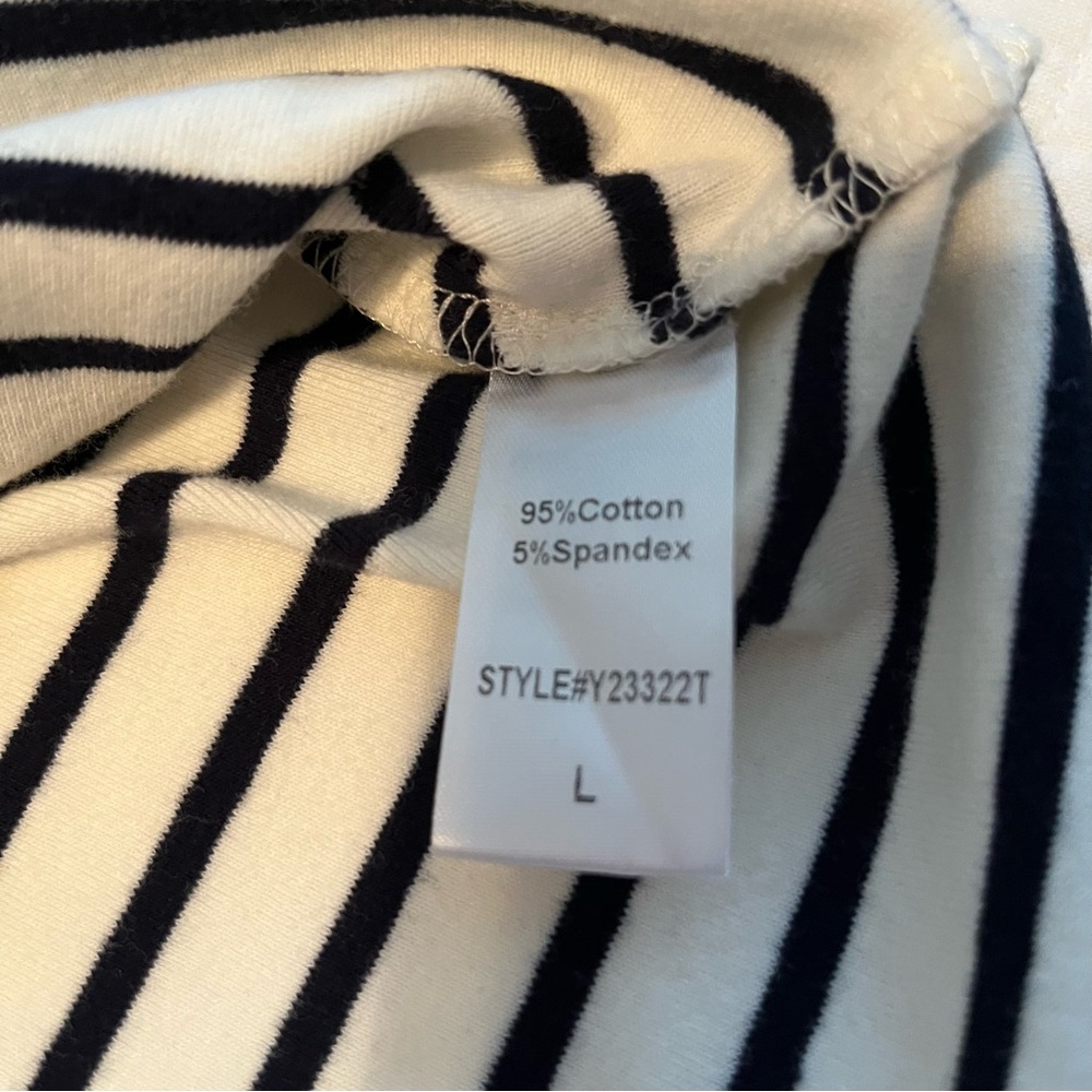 NWOT TUCKERNUCK POMANDER PLACE Navy Stripe Bowman Long Sleeve Shirt. Large - Picture 9 of 10